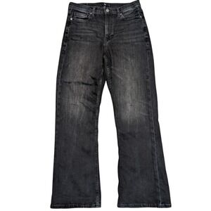 Banana Republic Jeans Womens 29 Charcoal Black Gray Wide Leg Flare Denim Pants